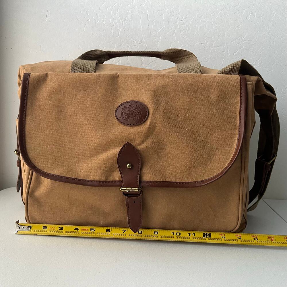 Vintage Ralph Lauren Canvas Crossbody Safari Messenger Bag Tan Neutral Old Money - Picture 13 of 16